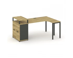 Стол эргономичный с опорным распаш. шкафом с верх. горизонтом CN.SA-212(R) A 2000x1180x917 Concept images