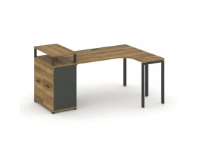 Стол эргономичный с опорным распаш. шкафом с верх. горизонтом CN.SA-212(R) A 2000x1180x917 Concept images