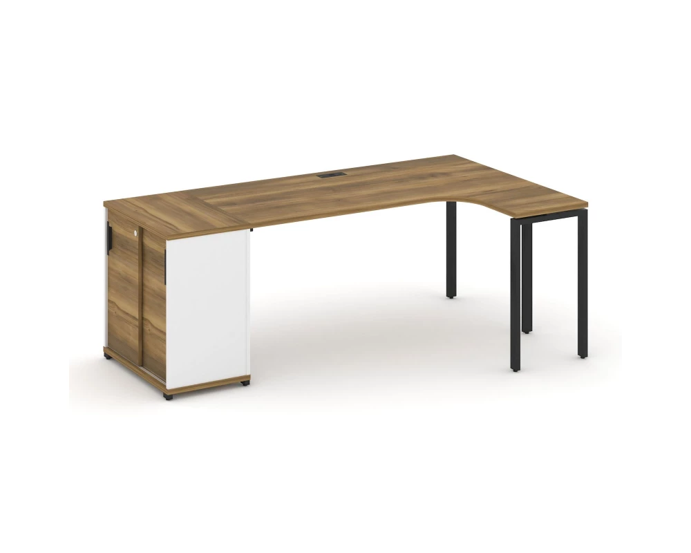 Стол эргономичный с опорным шкафом-купе CN.SA-218(R) B 2000x1180x750 Concept