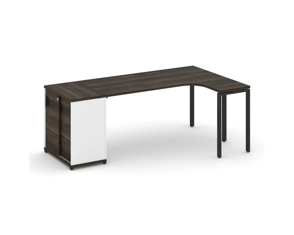 Стол эргономичный с опорным шкафом-купе CN.SA-218(R) B 2000x1180x750 Concept
