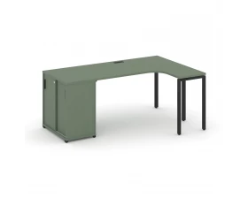 Стол эргономичный с опорным шкафом-купе CN.SA-218(R) B 2000x1180x750 Concept images