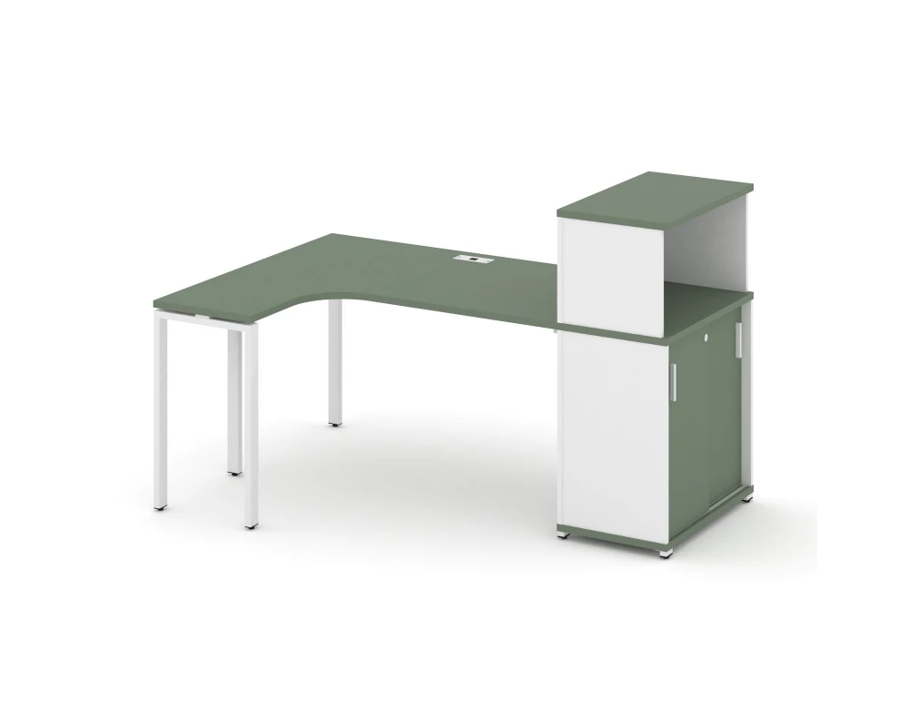 Стол эргономичный с опорным шкафом-купе с надставкой низ. CN.SA-220(L) W 2000x1180x1140 Concept