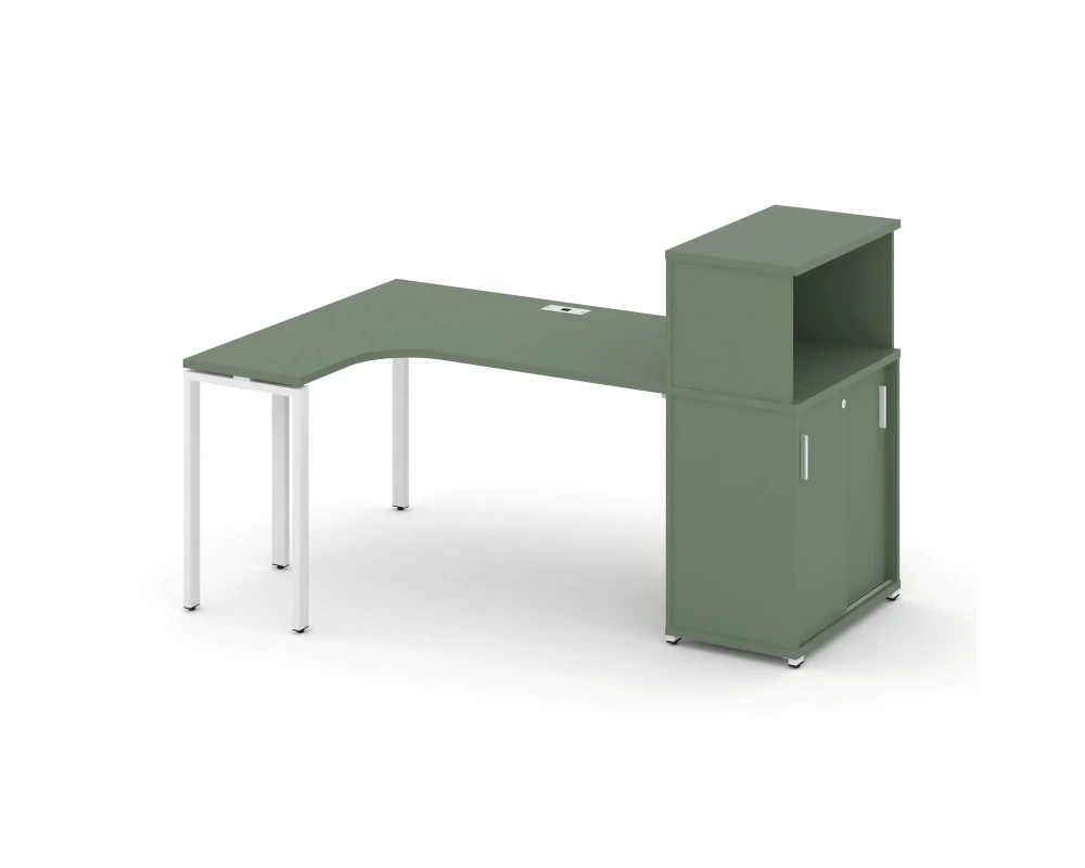 Стол эргономичный с опорным шкафом-купе с надставкой низ. CN.SA-220(L) W 2000x1180x1140 Concept