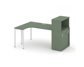 Стол эргономичный с опорным шкафом-купе с надставкой низ. CN.SA-220(L) W 2000x1180x1140 Concept images