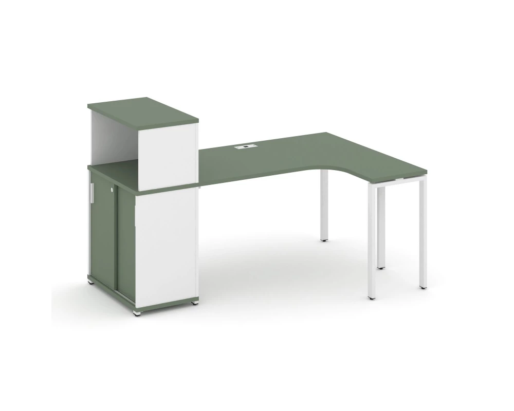 Стол эргономичный с опорным шкафом-купе с надставкой низ. CN.SA-220(R) W 2000x1180x1140 Concept