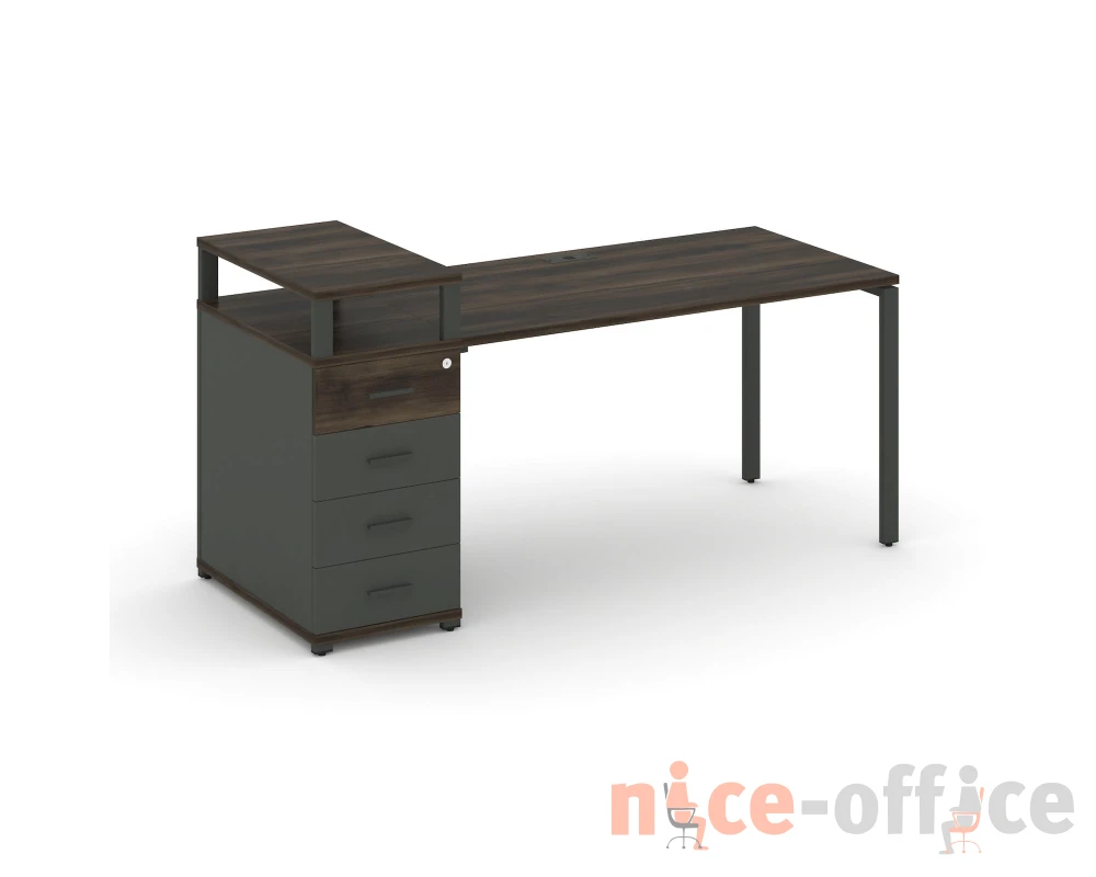 Стол рабочий с 1 опорной тумбой CN.SP-409 W 1400x720x917 Концепт / Concept