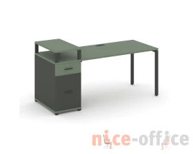 Стол рабочий с 1 опорной тумбой CN.SP-413 W 1400x720x917 Концепт / Concept images