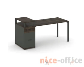 Стол рабочий с 1 опорной тумбой CN.SP-414 W 1600x720x917 Концепт / Concept images