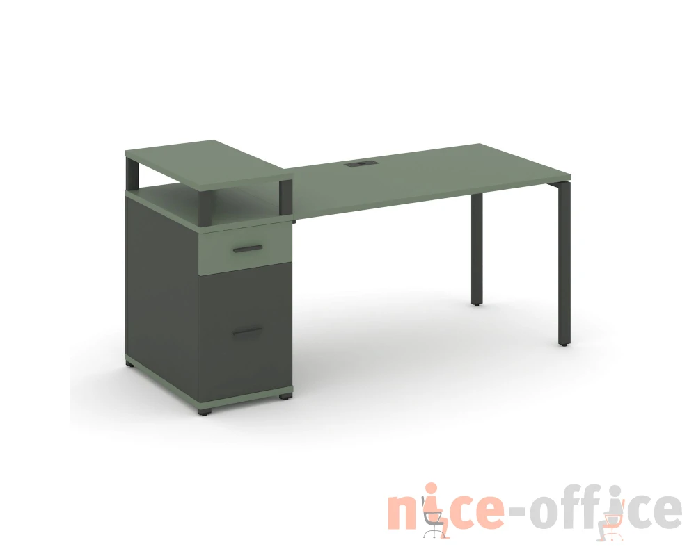 Стол рабочий с 1 опорной тумбой CN.SP-414 W 1600x720x917 Концепт / Concept