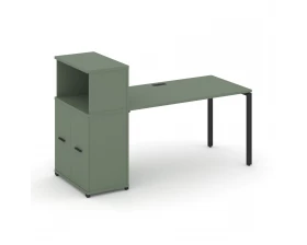 Стол рабочий с опорным распаш. шкафом с надставкой низ. CN.SP-228 B 2000x720x1140 Concept images