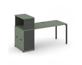 Стол рабочий с опорным распаш. шкафом с надставкой низ. CN.SP-228 W 2000x720x1140 Concept images