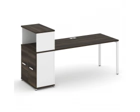 Стол рабочий с опорным распаш. шкафом с надставкой низ. CN.SP-228 W 2000x720x1140 Concept images
