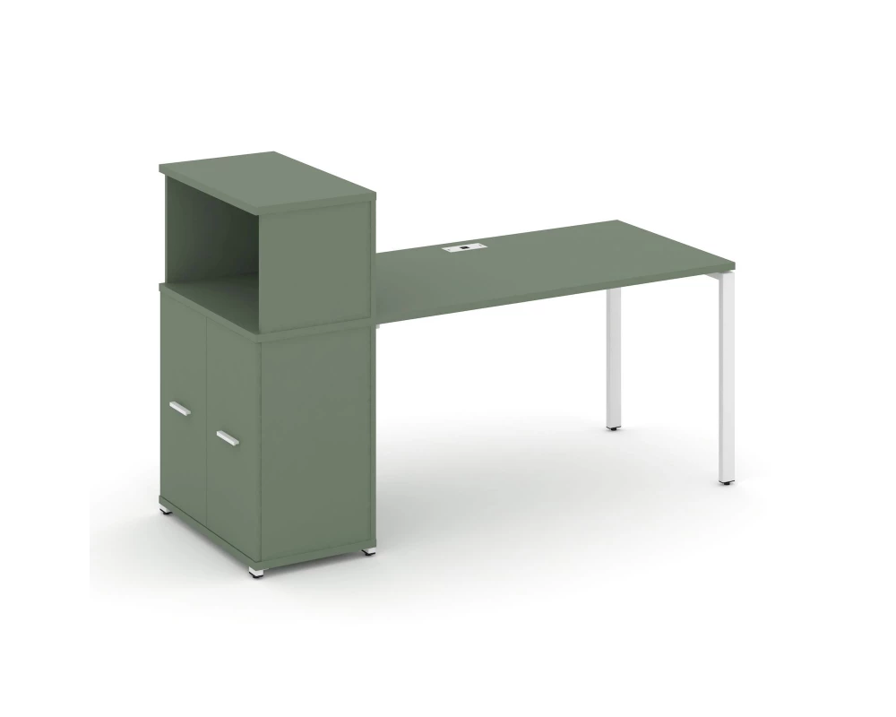 Стол рабочий с опорным распаш. шкафом с надставкой низ. CN.SP-228 W 2000x720x1140 Concept