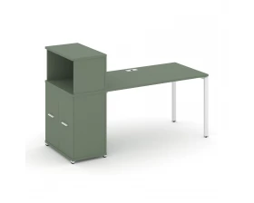 Стол рабочий с опорным распаш. шкафом с надставкой низ. CN.SP-228 W 2000x720x1140 Concept images