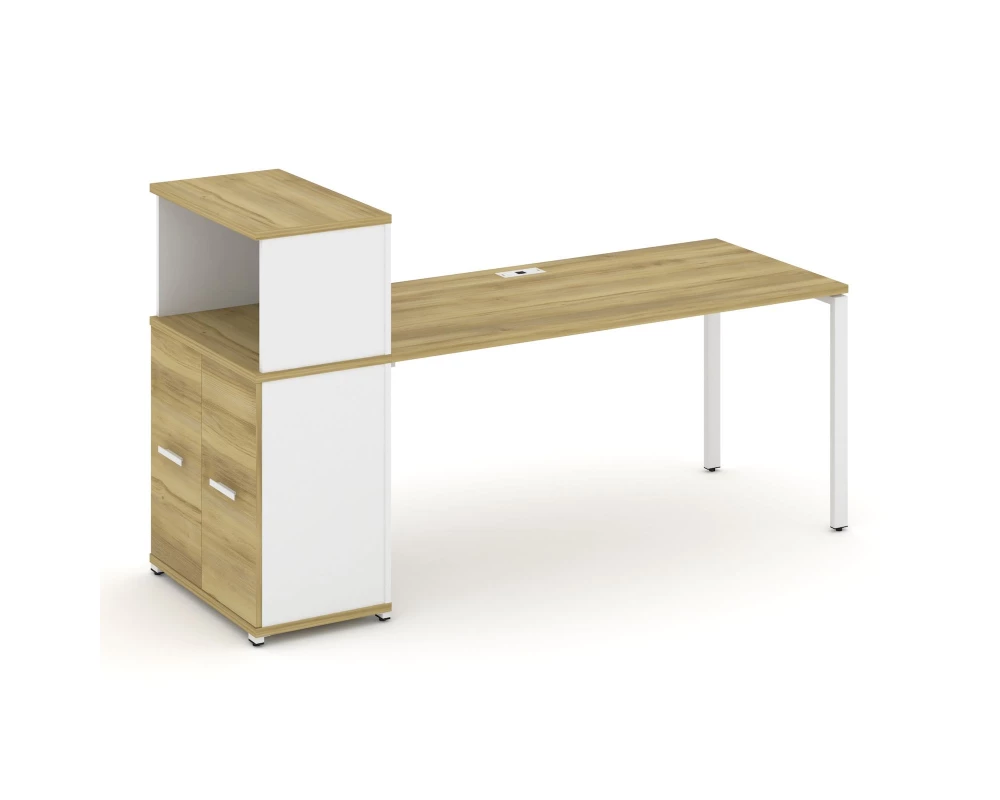 Стол рабочий с опорным распаш. шкафом с надставкой низ. CN.SP-228 W 2000x720x1140 Concept