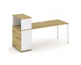 Стол рабочий с опорным распаш. шкафом с надставкой низ. CN.SP-228 W 2000x720x1140 Concept images