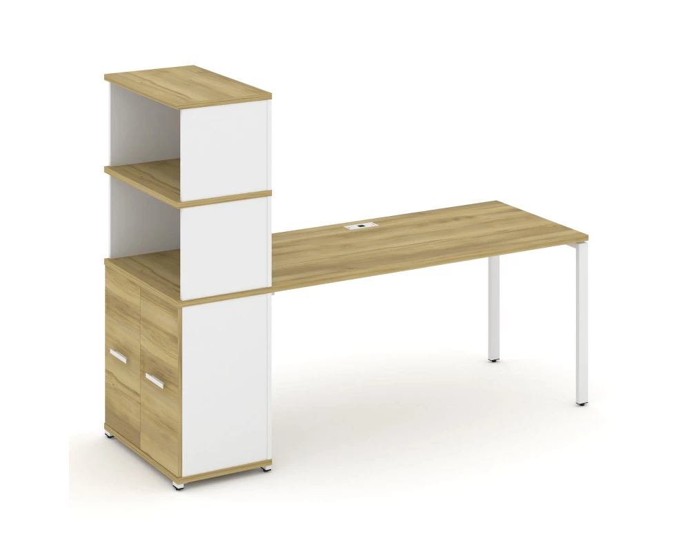 Стол рабочий с опорным распаш. шкафом с надставкой выс. CN.SP-232 W 2000x720x1530 Concept