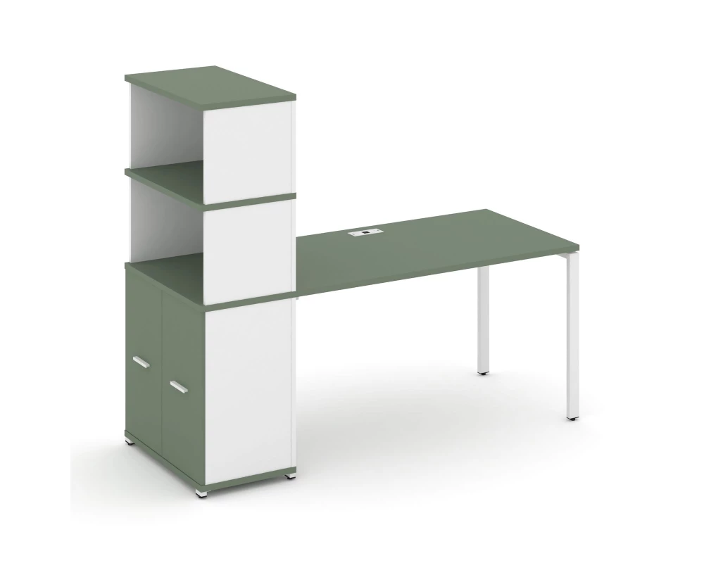 Стол рабочий с опорным распаш. шкафом с надставкой выс. CN.SP-232 W 2000x720x1530 Concept