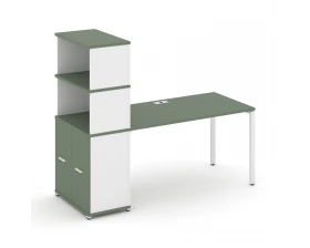 Стол рабочий с опорным распаш. шкафом с надставкой выс. CN.SP-232 W 2000x720x1530 Concept images