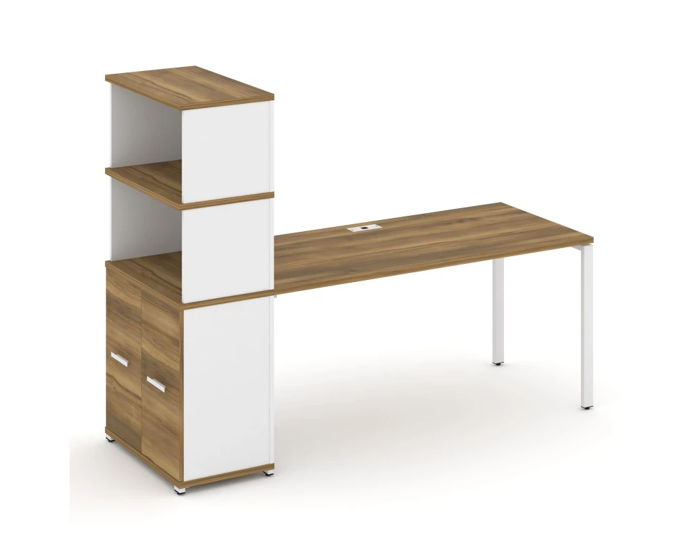 Стол рабочий с опорным распаш. шкафом с надставкой выс. CN.SP-232 W 2000x720x1530 Concept