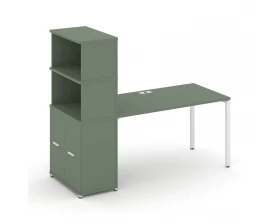 Стол рабочий с опорным распаш. шкафом с надставкой выс. CN.SP-232 W 2000x720x1530 Concept images