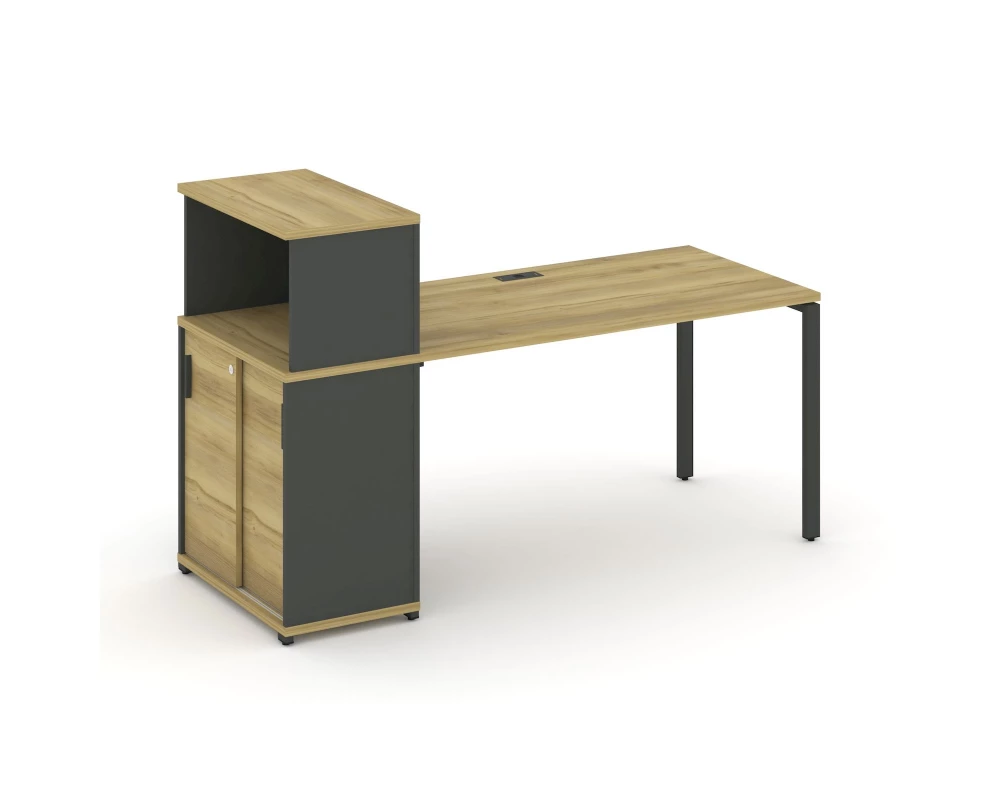 Стол рабочий с опорным шкафом-купе с надставкой низ. CN.SP-237 A 1400x720x1140 Concept