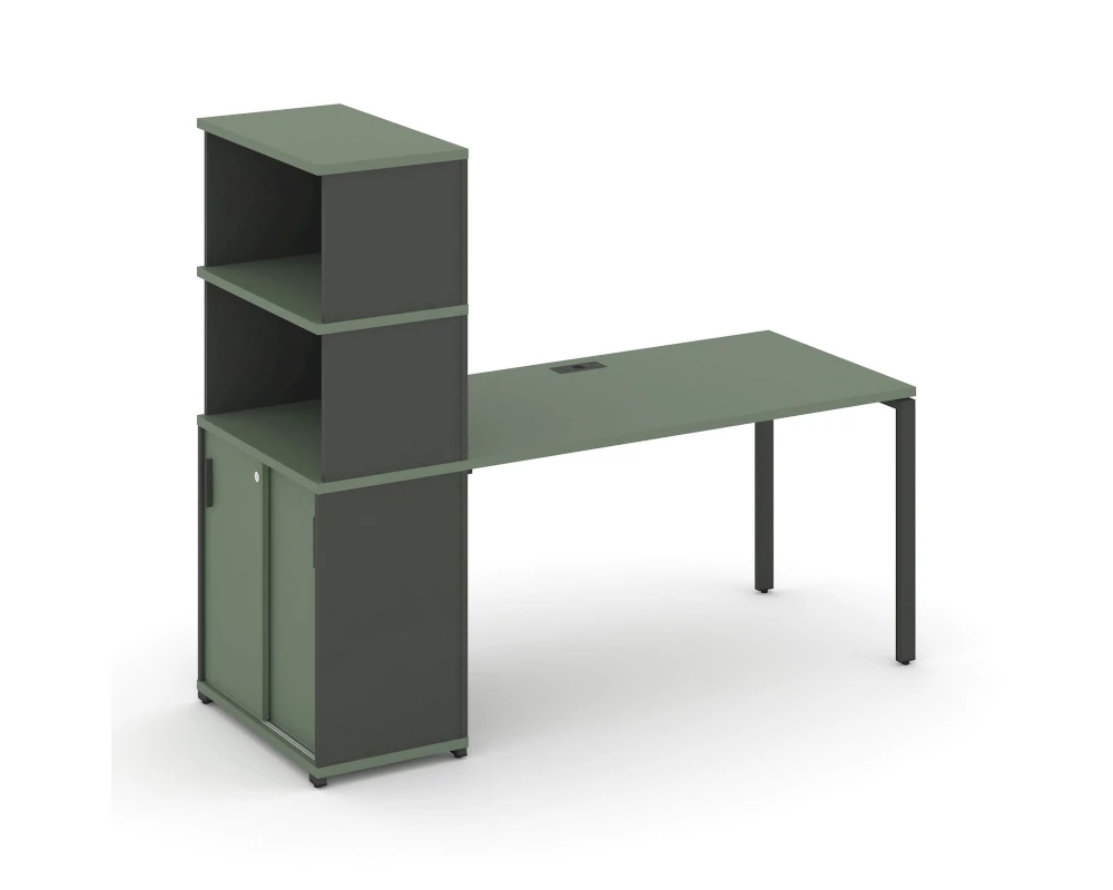 Стол рабочий с опорным шкафом-купе с надставкой выс. CN.SP-241 A 1400x720x1530 Concept