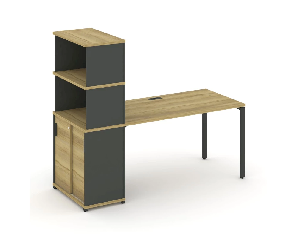 Стол рабочий с опорным шкафом-купе с надставкой выс. CN.SP-244 A 2000x720x1530 Concept