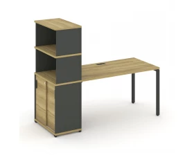 Стол рабочий с опорным шкафом-купе с надставкой выс. CN.SP-244 A 2000x720x1530 Concept images