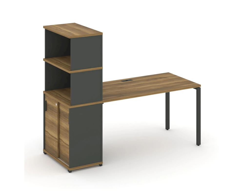 Стол рабочий с опорным шкафом-купе с надставкой выс. CN.SP-244 A 2000x720x1530 Concept