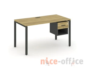 Стол рабочий с подвесной тумбой 1 открытой нишей и одним ящ. CN.SP-119 W 1380x720x750 Концепт / Concept images