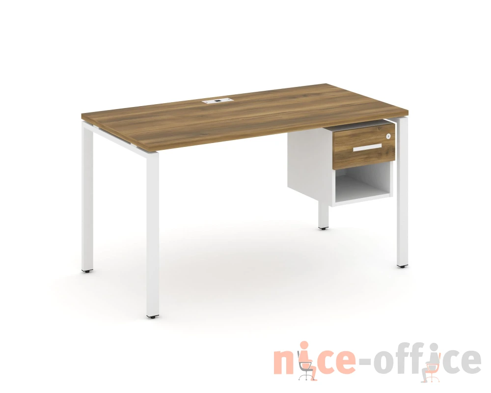 Стол рабочий с подвесной тумбой 1 открытой нишей и одним ящ. CN.SP-119 W 1380x720x750 Концепт / Concept