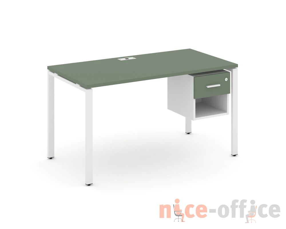 Стол рабочий с подвесной тумбой 1 открытой нишей и одним ящ. CN.SP-119 W 1380x720x750 Концепт / Concept