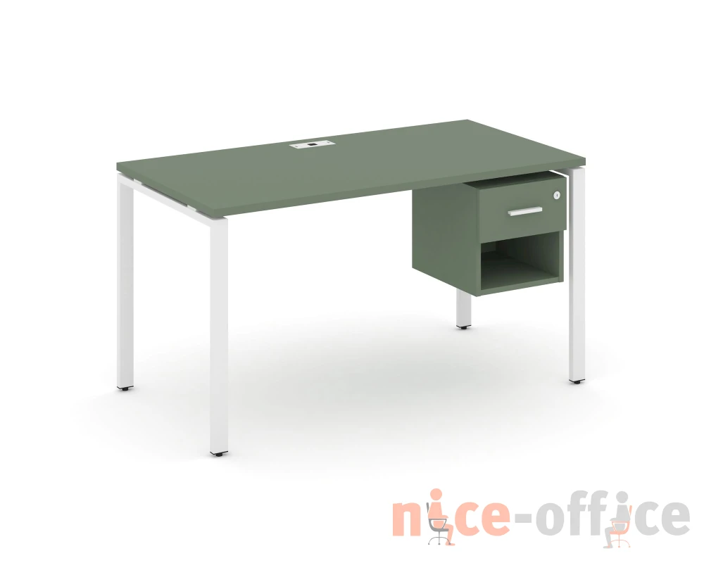 Стол рабочий с подвесной тумбой 1 открытой нишей и одним ящ. CN.SP-119 W 1380x720x750 Концепт / Concept