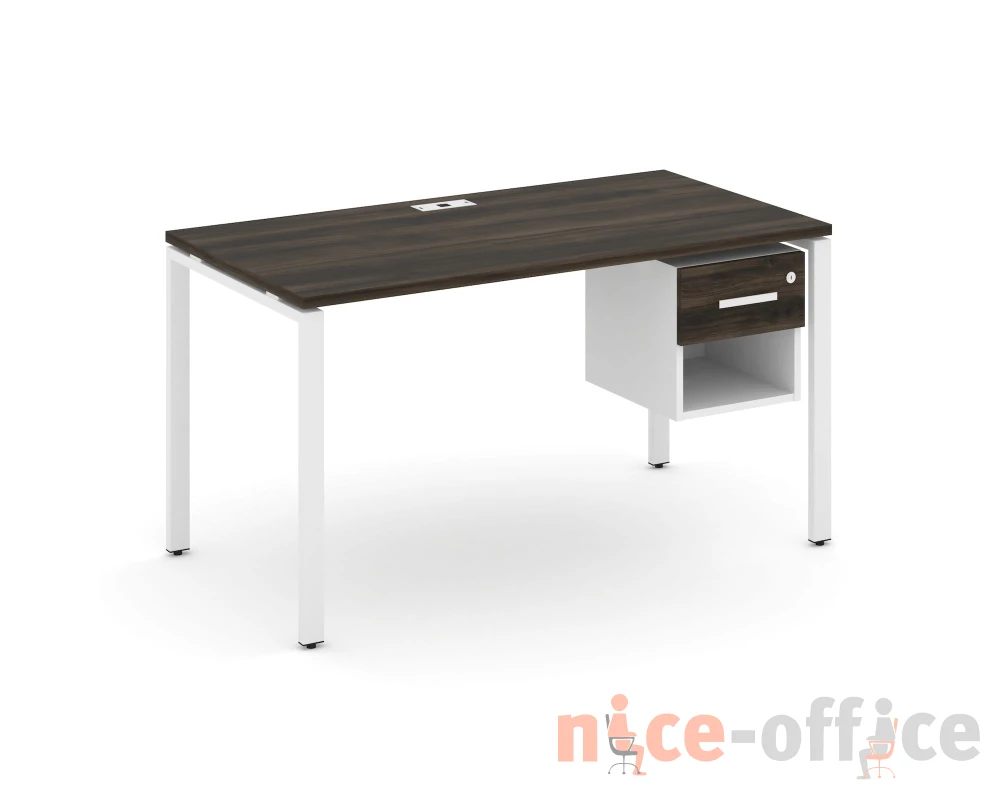 Стол рабочий с подвесной тумбой 1 открытой нишей и одним ящ. CN.SP-119 W 1380x720x750 Концепт / Concept
