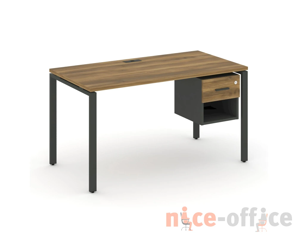 Стол рабочий с подвесной тумбой 1 открытой нишей и одним ящ. CN.SP-119 W 1380x720x750 Концепт / Concept