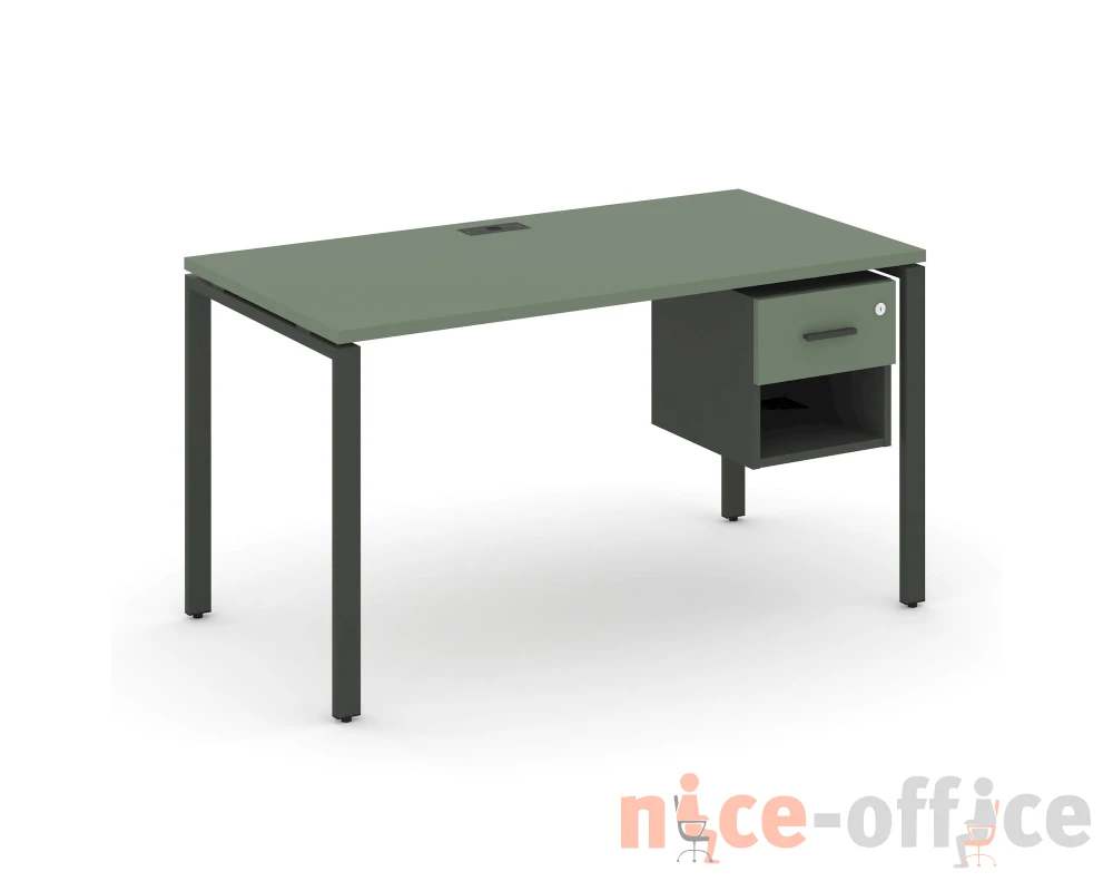 Стол рабочий с подвесной тумбой 1 открытой нишей и одним ящ. CN.SP-119 W 1380x720x750 Концепт / Concept