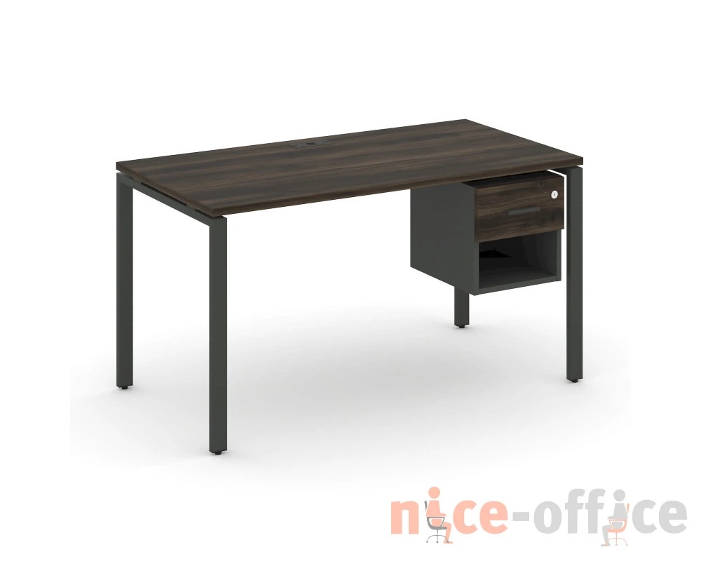 Стол рабочий с подвесной тумбой 1 открытой нишей и одним ящ. CN.SP-120 W 1580x720x750 Концепт / Concept