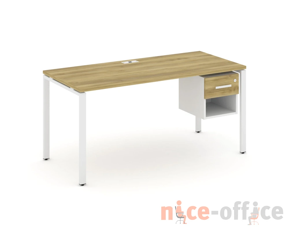 Стол рабочий с подвесной тумбой 1 открытой нишей и одним ящ. CN.SP-120 W 1580x720x750 Концепт / Concept