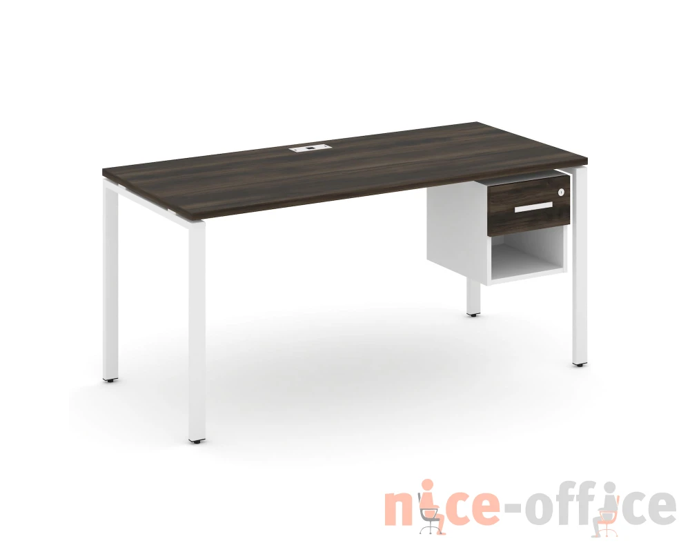 Стол рабочий с подвесной тумбой 1 открытой нишей и одним ящ. CN.SP-120 W 1580x720x750 Концепт / Concept