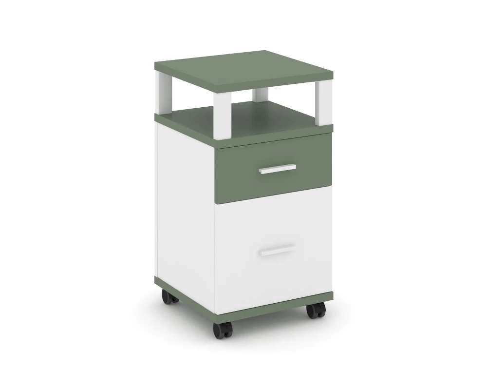 Тумба мобильная 1 ящ. 1 распаш. фасад с надставкой CN.TUM-010 W 420x420x782 Concept