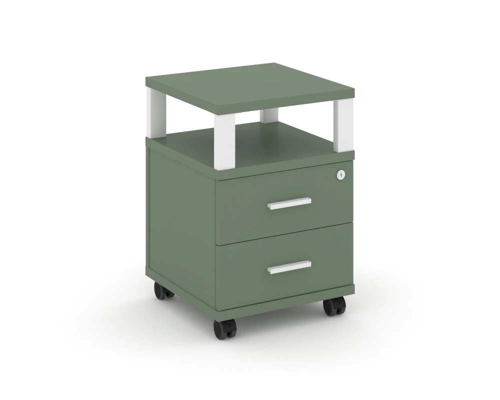 Тумба мобильная 2 ящ. с надставкой CN.TUM-002 W 420x420x615 Concept