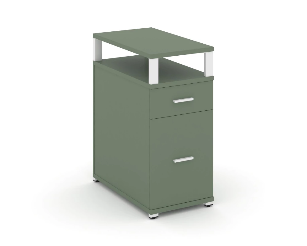 Тумба опорная/приставная 1 ящ. 1 распаш. фасад с надставкой CN.TGO-006 W 420x720x917 Concept