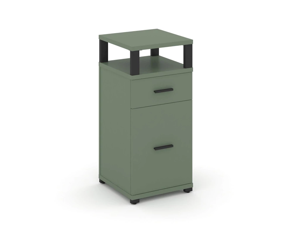 Тумба опорная/приставная 1 ящ. 1 распаш. фасад с надставкой CN.TUO-006 B 420x420x917 Concept