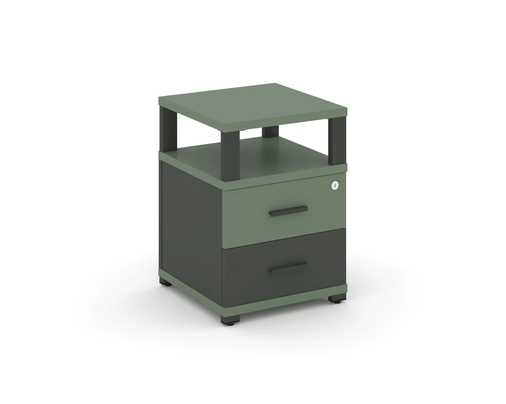 Тумба приставная 2 ящ. с надставкой CN.TUP-002 W 420x420x583 Concept