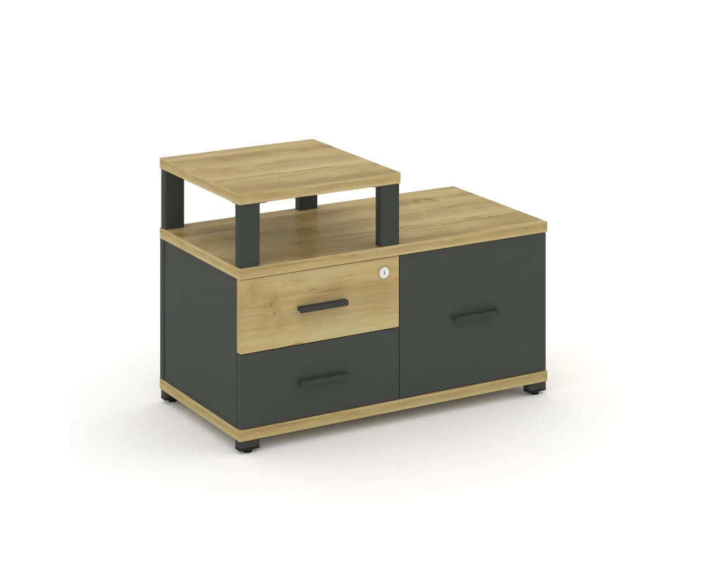 Тумба приставная широкая 2 ящ. 1 распаш. фасад с надставкой узкой CN.TSP-005 A 836x420x583 Concept