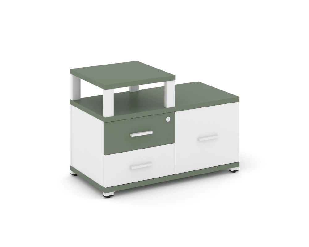 Тумба приставная широкая 2 ящ. 1 распаш. фасад с надставкой узкой CN.TSP-005 W 836x420x583 Concept