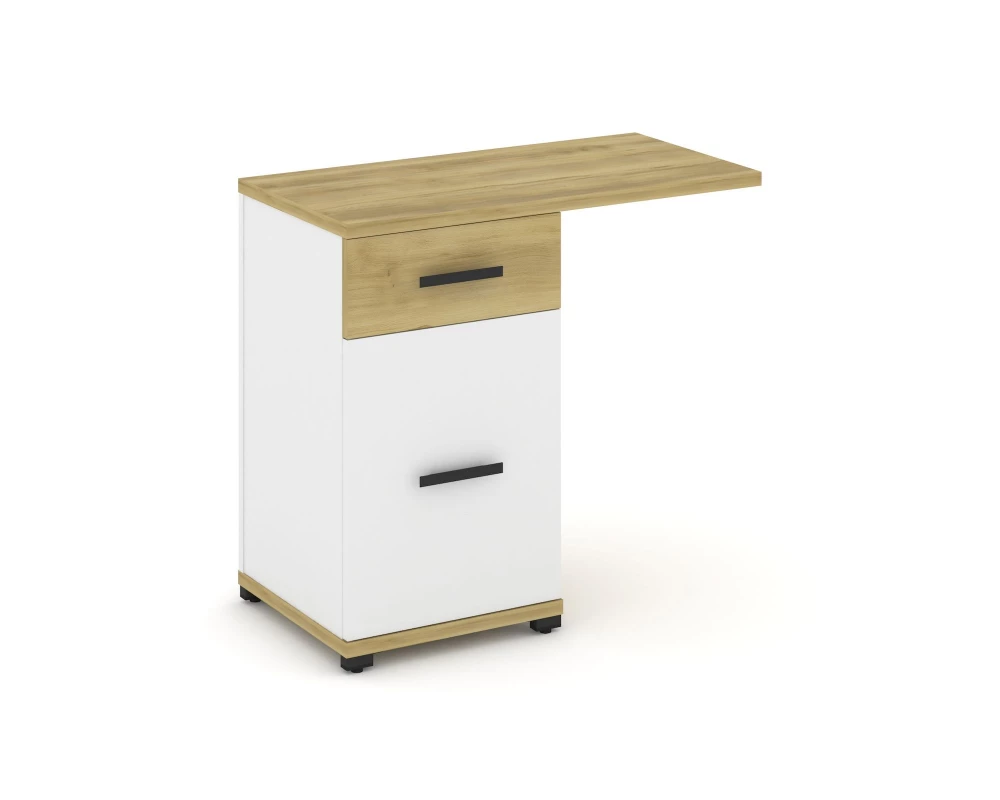 Тумба приставная узкая 1 ящ. 1 распаш. фасад со свесом CN.TUS-003 W 836x420x750 Concept