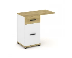 Тумба приставная узкая 1 ящ. 1 распаш. фасад со свесом CN.TUS-003 W 836x420x750 Concept images