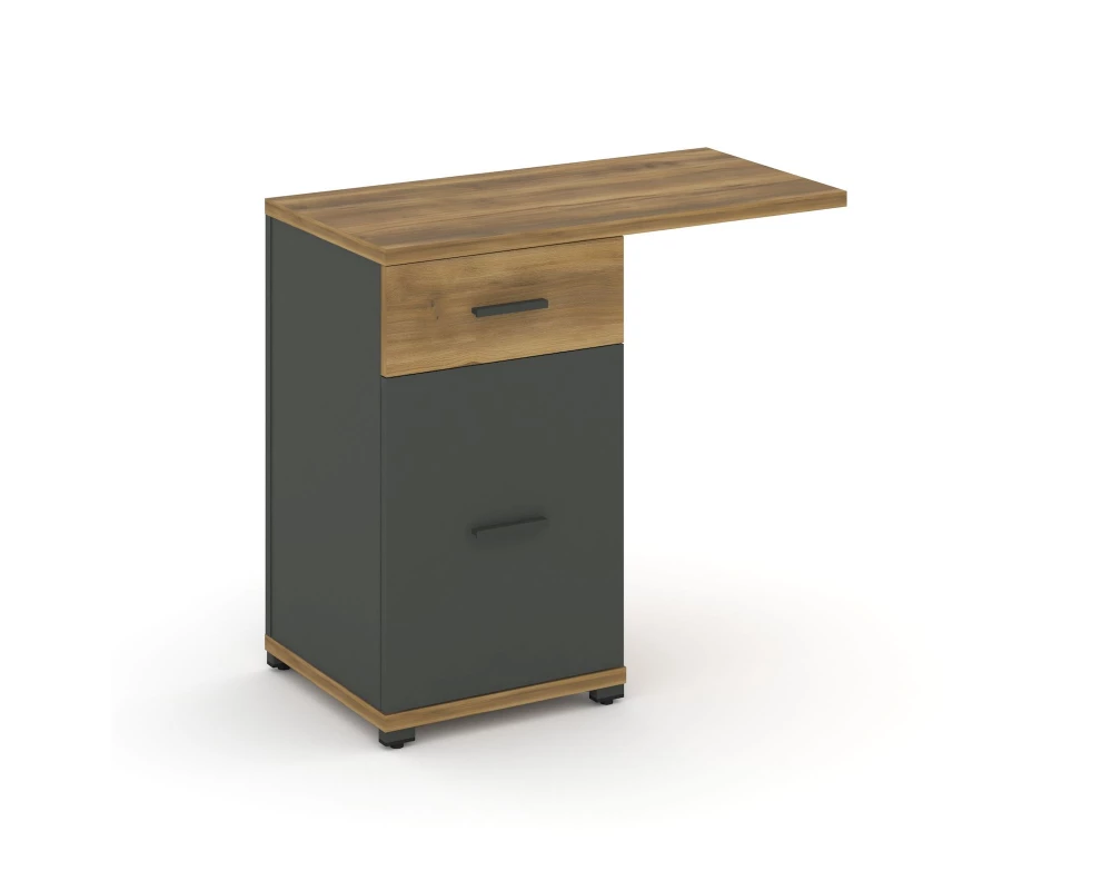 Тумба приставная узкая 1 ящ. 1 распаш. фасад со свесом CN.TUS-003 W 836x420x750 Concept